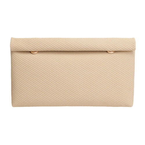 Modern Square Shaped PU Handbag Stylish Handheld Purse-Beige