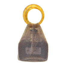 Champagne Bottle Toted Water Bottle Bags Mesh Rhinestones-brown
