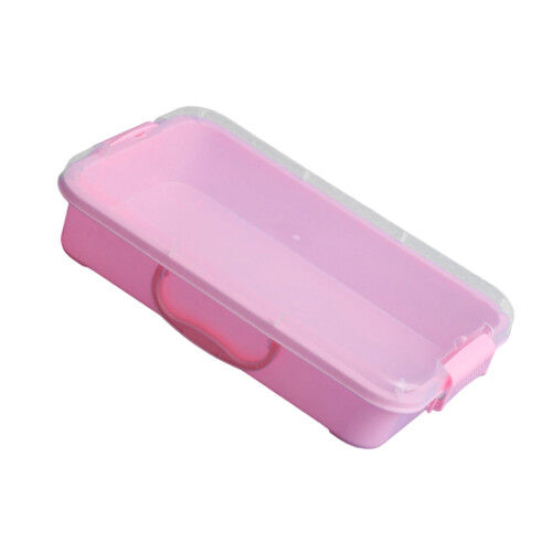 Kids Sand Play Organizer Durable Plastic Stackable Trays-Pink