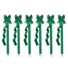 Holiday Ornament Christmas Bowknot for Indoor-Green Ding 6PCS