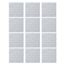 12 stuks decoratieve akoestische panelen vierkante-Grijs