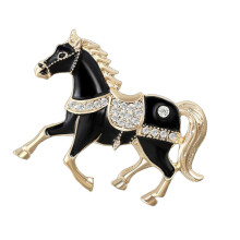 Stijlvolle Zodiacs paardenbroche, draagbaar voor de-Zwart