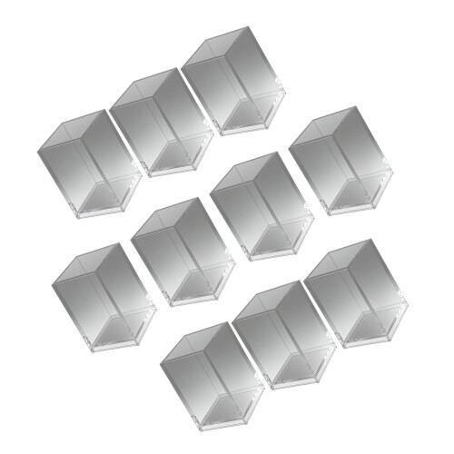 10 stuks helder acryl penbeker multifunctionele desktop-Grijs