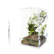 Kleine dierenterraria van acryl met bodemafvoer voor eenvoudige