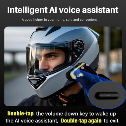 Motorcycle Helmet Headset Motorcycle Intercom with Soft+Hard Mic Hands-Free Call/Music/Waterproof/Noise Cancellation 1