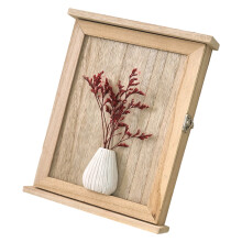Wall Mounted Key Storage 6 Hook Wooden-White red flower key