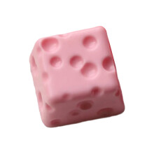 Cute Cheese Keycap Resin Construction Low Profile for-Pink