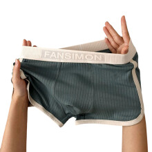 Boxer côtelé pour hommes, avec pochette convexe-vert foncé XXXL