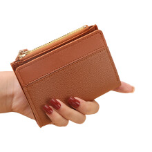 Fashionable Women’s Short Wallet Purse With Organized-brown