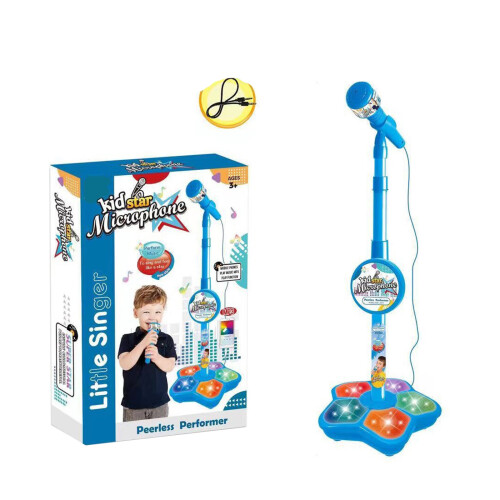 Microphone de jeu de rôle créatif avec lumières LED pour-Bleu