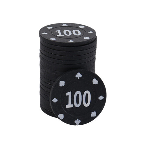 100Pcs/pack Plastic Poker Chip Gambling Chip Set-100