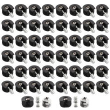 50Pcs Concealed Cabinet Connectors with Screws Furniture-Black