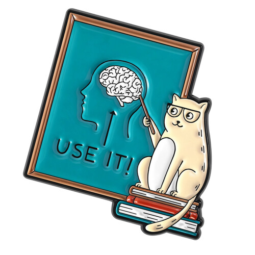 Versatile Accessory Enamel Pin Brooch Puss Brain Gesture for