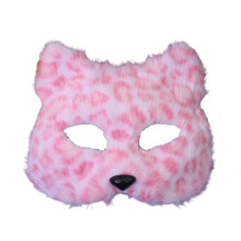 Animal Foxes Wolf Mask Cats Half Face Mask Eyemask Cosplay-Pink