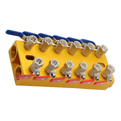 Hydraulics Copper Water Manifold Equipment With Handle-12 Ways