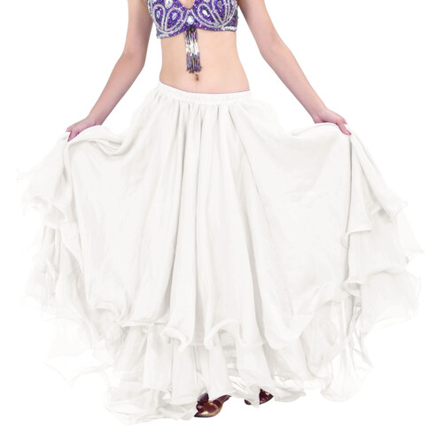 Multi Color Chiffons Belly Dance Flare Skirt 3 Layer-FW A
