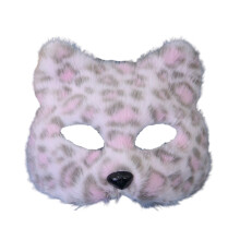 Animal Foxes Wolf Mask Plush Cats Half Face Mask-light pink