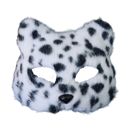 Plush Wolf Foxes Mask Plush Cats Half Face Mask Foxes-Black
