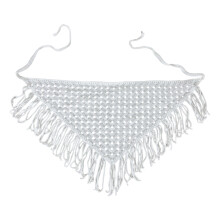 Breathable Knitted Pram Scarf Soft Polyester Triangled-White