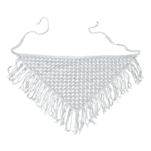Breathable Knitted Pram Scarf Soft Polyester Triangled-White