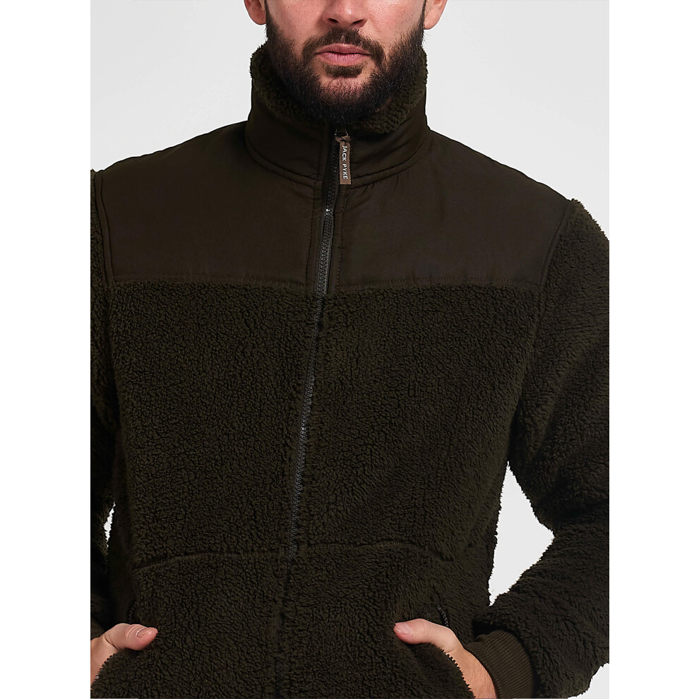 Jack Pyke Sherpa Fleece Jacket Gen2 Dark Olive Small
