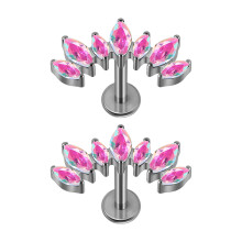 Modern Alloy T Bar Threaded Ear Studs For Sensitive Skin-6