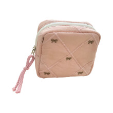 Schöne Miniatur-Kosmetiktasche mit Blumenmuster, praktisch-Rosa