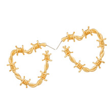 Eigentijdse Koreaanse stijl Twist Heart Vine Dangle-Goud