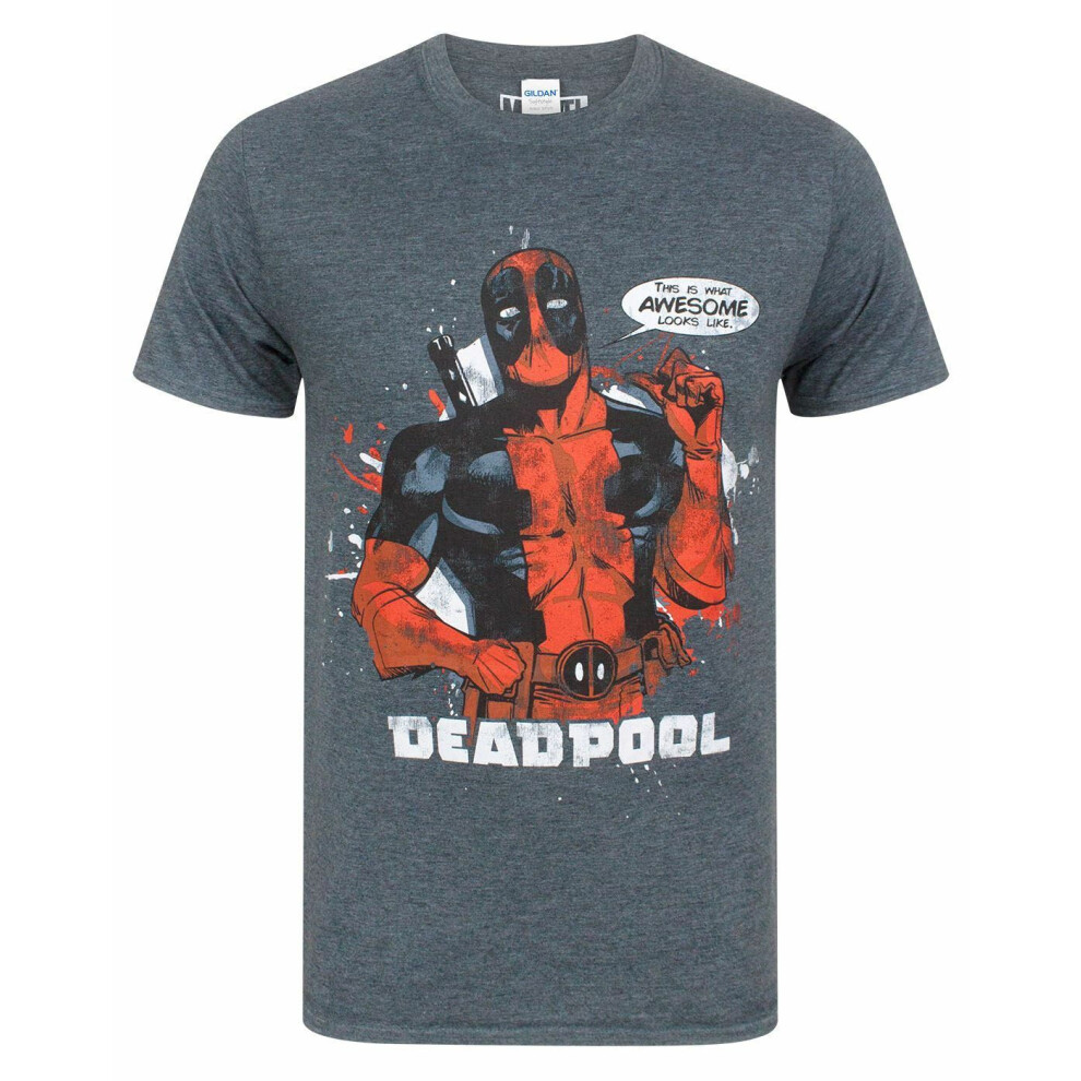 Marvel (Small) Short Sleeved T-Shirt (Mens ) Grey