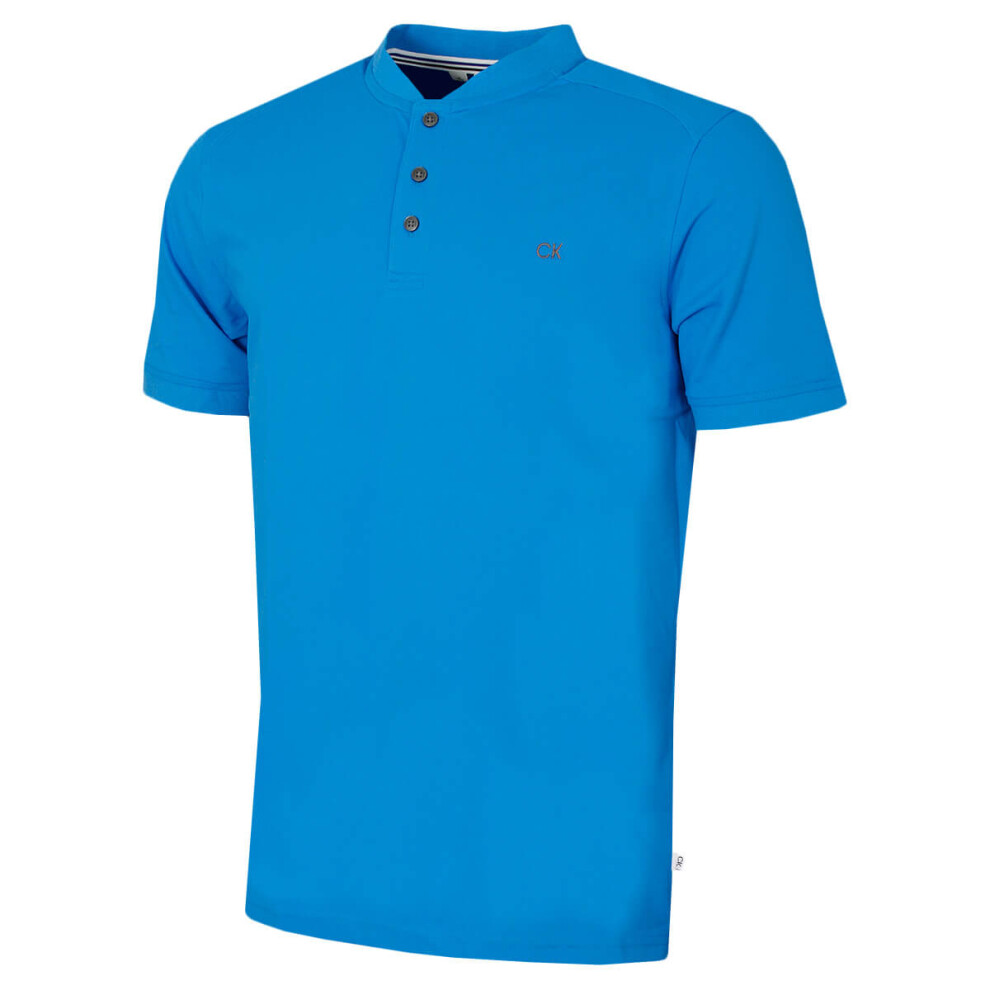 Calvin Klein (Xxxl, ) Mens 2026 Blade Collar Campus Golf Polo Shirt Blue
