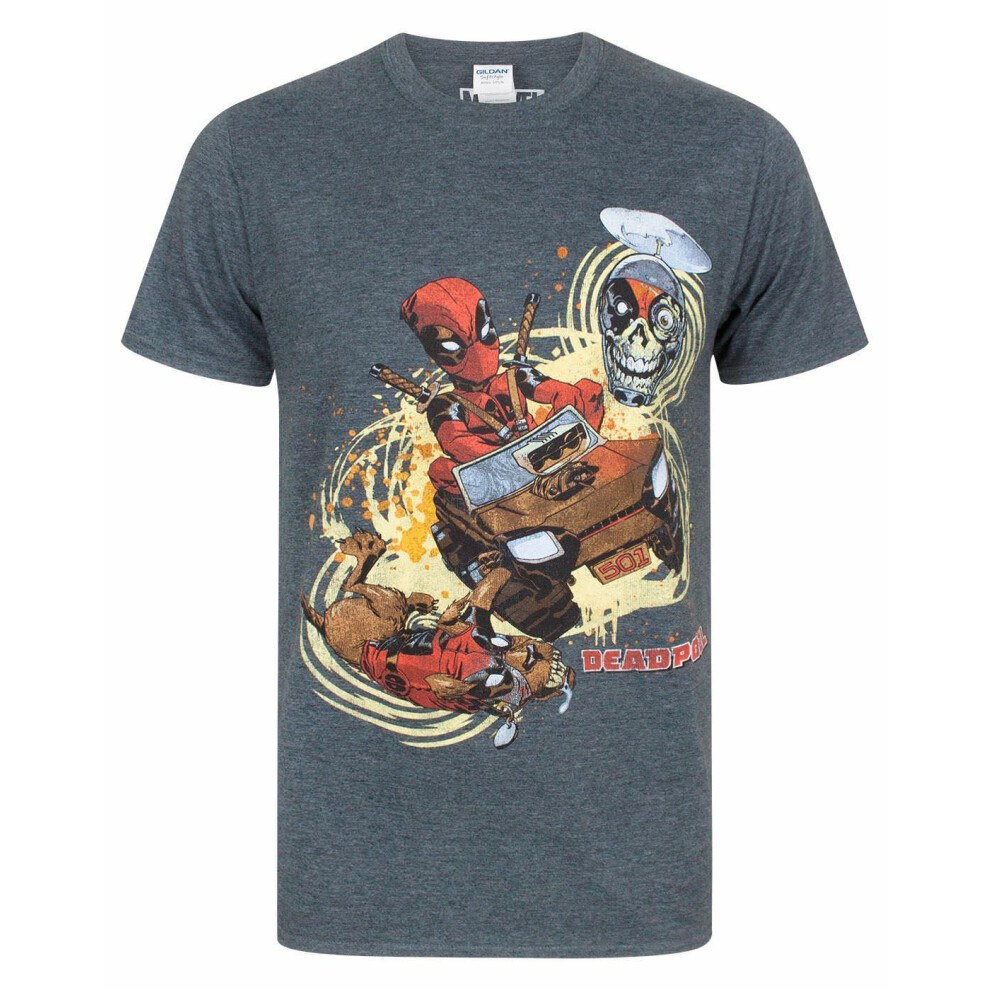 Marvel (Small) Short Sleeved T-Shirt (Mens ) Grey