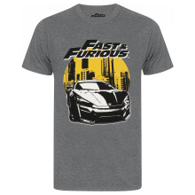 (X-Large) Fast And Furious Short Sleeved T-Shirt (Mens Grey)