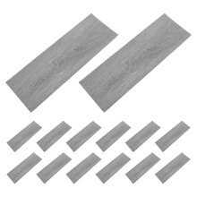 32Pcs Self-Adhesive PVC Wood Grain Tiles Grey Peel Stick Wall Floor