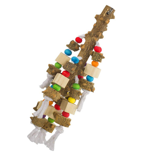 Multi Wooden Parrot Hanging Toy Bird Chew Bite Cage Pet Exercise