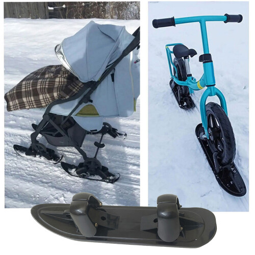 Snow Ski Attachment for Baby Carriages Provide Secure Ride-2pcs 1