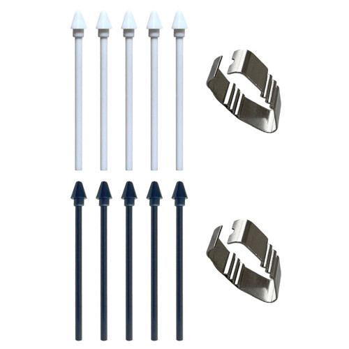 Pack of 5 Pen Refills with Clip for Secure Fixation for-Black 1