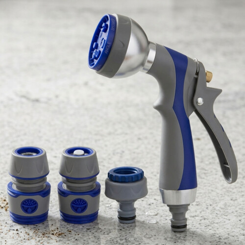 Heavy Duty Hose Spray Gun Set, 7 Function Watering Nozzle Kit 1