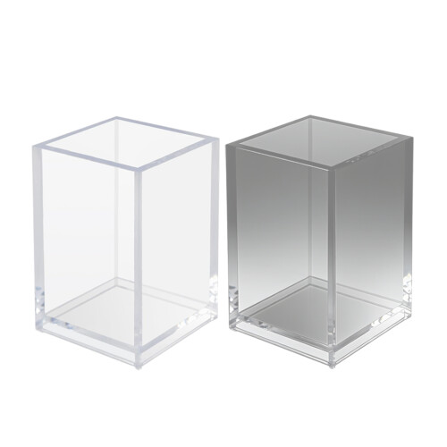 10 stuks helder acryl penbeker multifunctionele desktop-Grijs 1