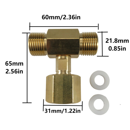 Frisdrankcilinder Messing CO2-cilinder Tankadapterconverter 2