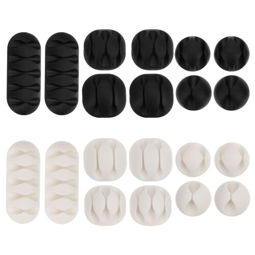 20Pcs Self-Adhesive Cable Holders White Tpr Cord Organizer Clips 2
