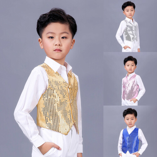 Sparkling Sequins Vest For Party Nights Comfortable-White 110cm 2