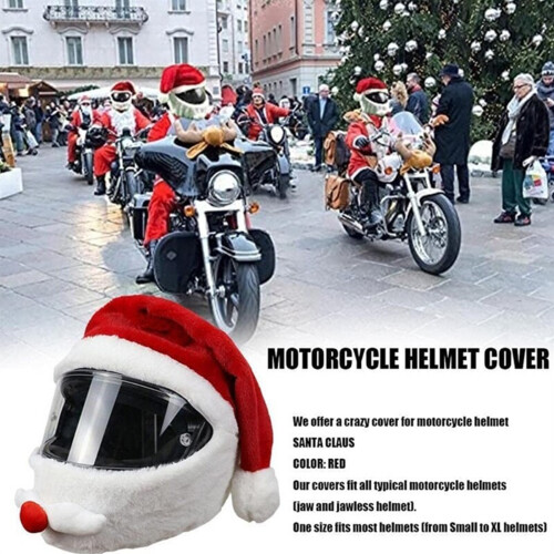 Christmas Helmets Decoration Santa Hat Easy Install Strong-Blue 2