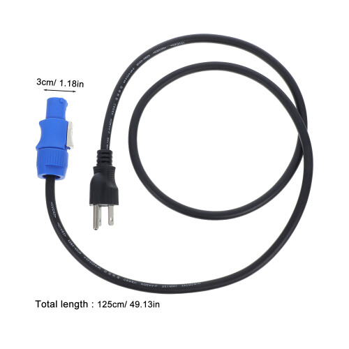Câble Alimentation Scène Noir Caoutchouc Métal 16A 3 1