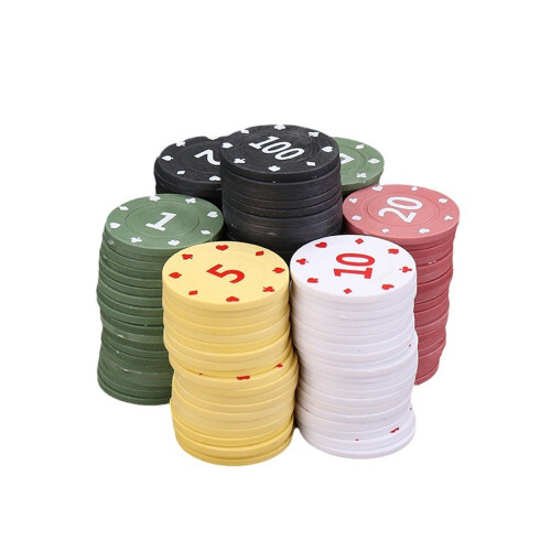 100Pcs/pack Plastic Poker Chip Gambling Chip Set-100 1