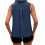 Women's Sleeveless V-Neck Button-Down Blouse-dark blue S 4