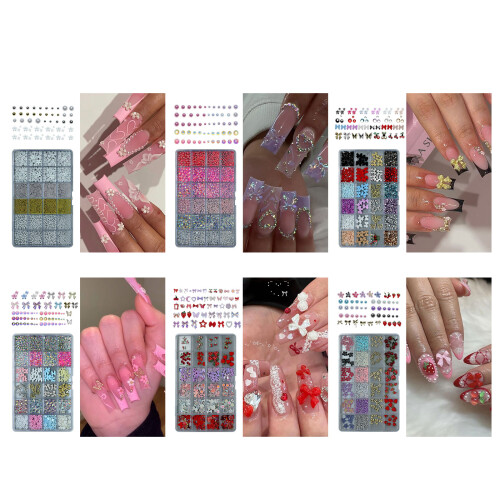 Ensemble de décorations élégantes en résine pour Nail Art,-06 1