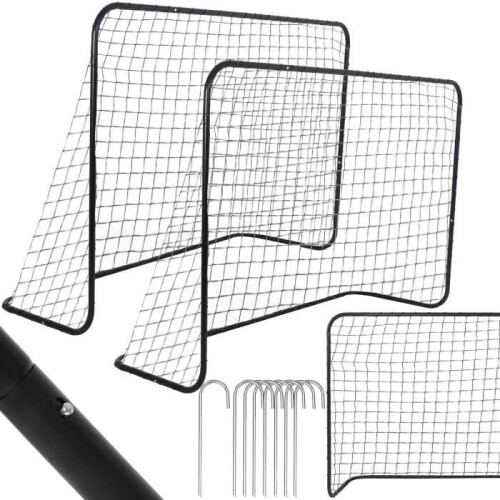 Voetbaldoel - SPRINGOS - 183 x 122 cm - Stalen structuur - Duurzaam plastic net (set van 2) 1