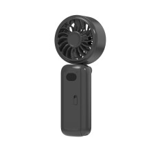 Tragbarer wiederaufladbarer USB-Faltventilator mit Clip-Schwarz