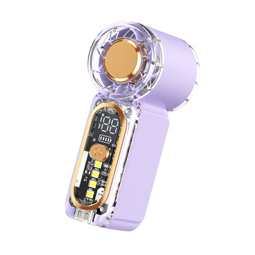 Tragbarer digitaler Ventilator, leistungsstarkes-heller Lavendel