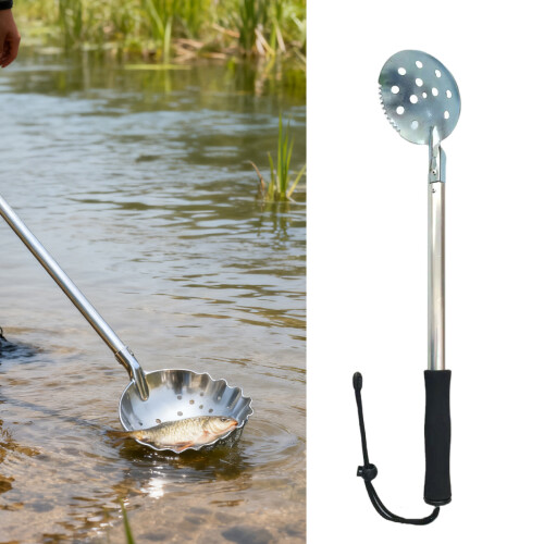 Retractable Winter Fishing Scooper with Long Handle Ice-large 1